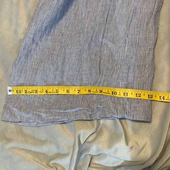 J CREW Spaghetti-strap jumpsuit striped beauchamps linen blue white wide leg 4 - Picture 14 of 14